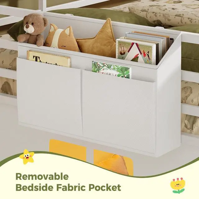 Alt view image 6 of 7 - Twin Size Low Loft Bed with Stairs,Handy Clothes Rail,7 Storage Drawers & 5 Open Shelves,Twin Loft Bed with LED Lights, Metal Kids Loft Bed with Safety Guardrail & Under-Bed Play Space, White