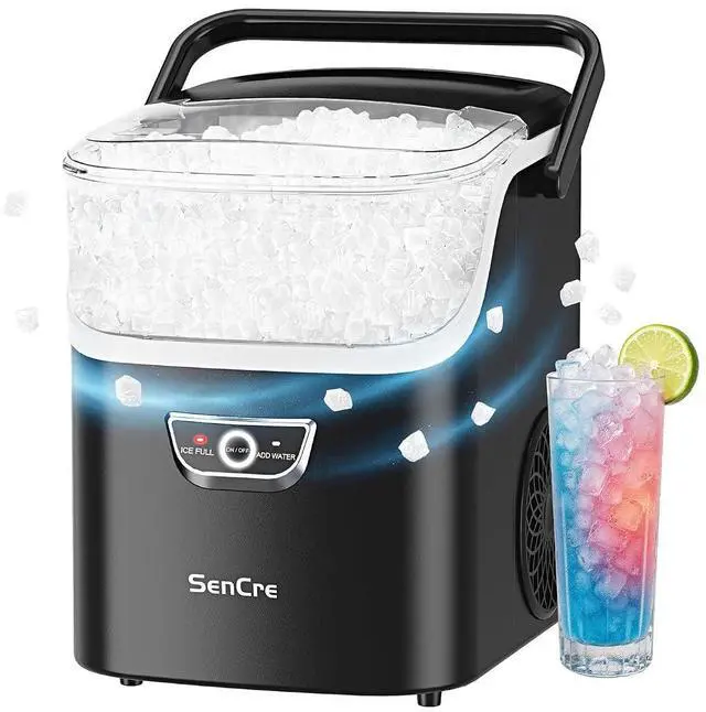 Main image of Nugget Ice Maker with Handle, 40lbs/Day Countertop Ice Maker Ready in 5 Mins, Soft Sonic Ice, Auto-Cleaning Ice Makers Portable Ice Machine for Home Kitchen Office Party & Large Families