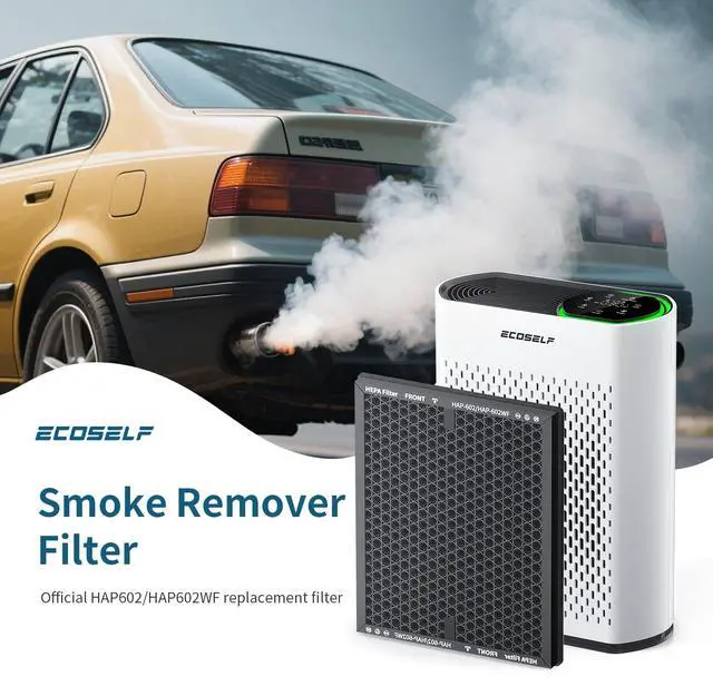 Alt view image 2 of 7 - ECOSELF Genuine Replacement Air Purifier Smoke Remover Filter for HAP602/ HAP602WF Air Purifier Filter, High-Efficiency Activated Carbon Filter 3-Stage Repacement Filtration (1 Pack)