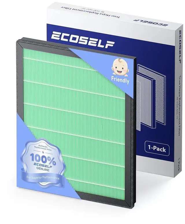 Main image of ECOSELF Genuine Replacement Air Purifier Toxin Absorber Filter for HAP602/ HAP602WF Air Purifier Filter, 3-Stage Filtration Repacement for High-Efficient Filtration (1 Pack), Green