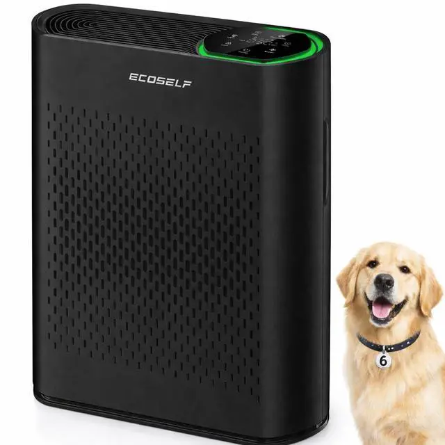 Main image of Air Purifier for Large Rooms up to 2,400 ft², 30-Min Rapid Cleaning, 3-Stage HEPA, Touch Control, 20dB Sleep Mode for pet Black