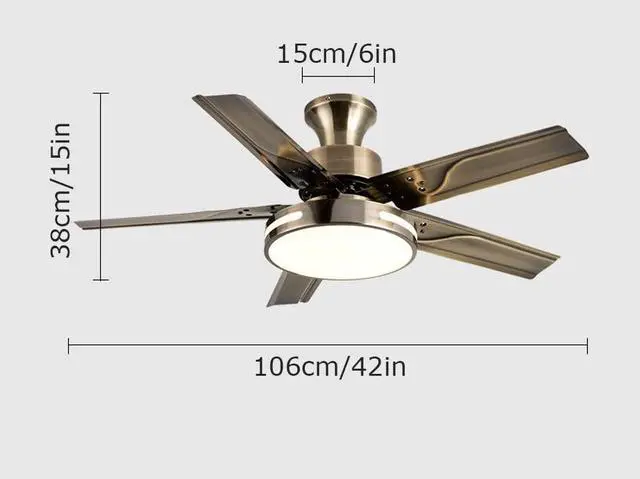 Alt view image 7 of 7 - Modern Dimmable Ceiling Fan Light Ceiling Fans with Lights and Remote 42 Inch 5-Blade Bedroom Ceiling Fan Mute Ceiling Fans with Lights Flush Mount for Living Room Kids Room