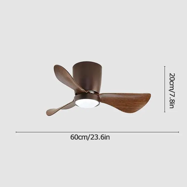 Alt view image 5 of 5 - Simple 23.6 Inch Ceiling Fan with Lights Flush Mount Bedroom Ceiling Fan Small Ceiling Fans with Lights and Remote LED 3-Blade Low Profile Fan Light Outdoor Ceiling Fans for Patios