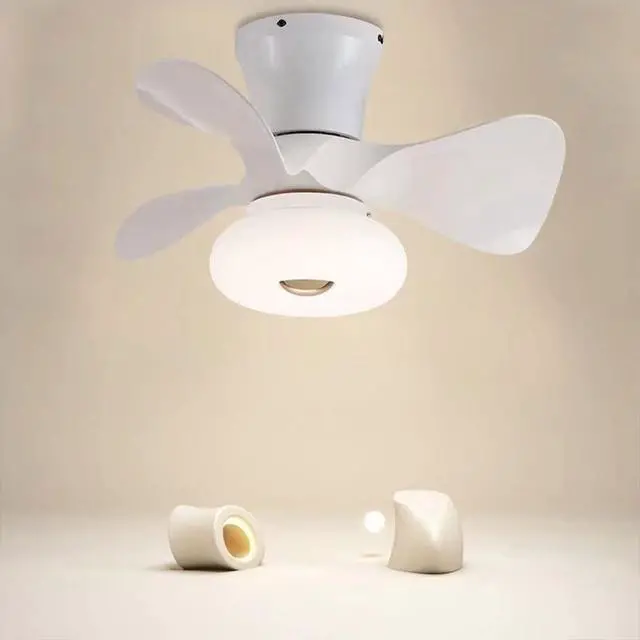 Alt view image 2 of 7 - 21.6 Inch Smart Ceiling Fan with Lights Modern Dimmable Ceiling Fan with Remote Mute Low Profile Ceiling Fan with Light Led Flush Mount Indoor Ceiling Fans Outdoor Ceiling Fans for Patios