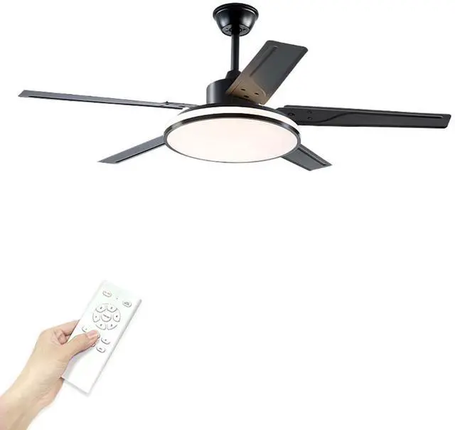 Main image of 52 inch Large Light Panel Ceiling Fans with Lights and Remote Reversible DC Motor Modern Ceiling Fans 6-Speed 3 CCT Dimmable 5 Blades Ceiling Fans for Living Room Office Patio