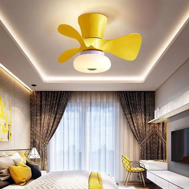Alt view image 2 of 7 - 21.6 Inch Smart Ceiling Fan with Lights Modern Dimmable Ceiling Fan with Remote Mute Low Profile Ceiling Fan with Light Led Flush Mount Indoor Ceiling Fans Outdoor Ceiling Fans for Patios