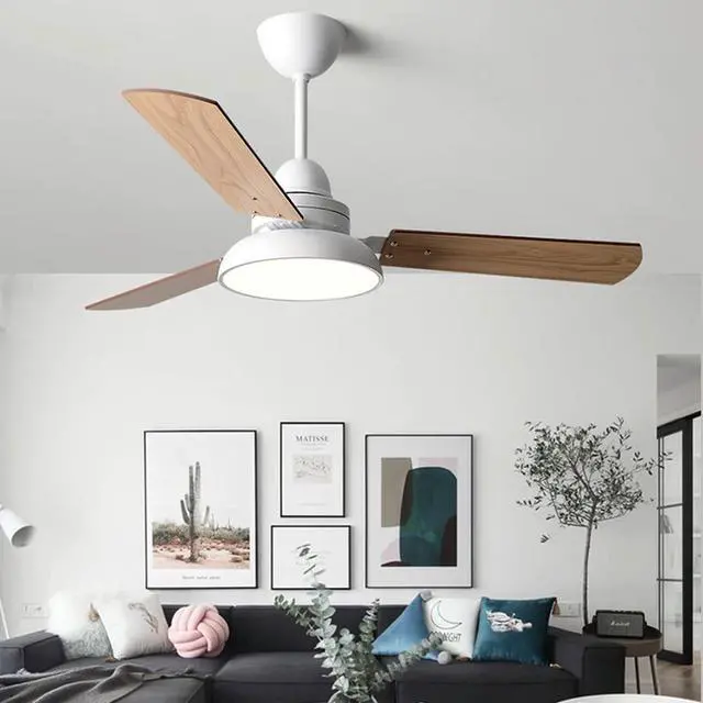Alt view image 2 of 6 - Simple Mute Ceiling Fan with Lights 42 Inch Ceiling Fans with Lights and Remote LED Dimmable Ceiling Fan Light Modern Low Profile Fan Light for Bedroom Living Room
