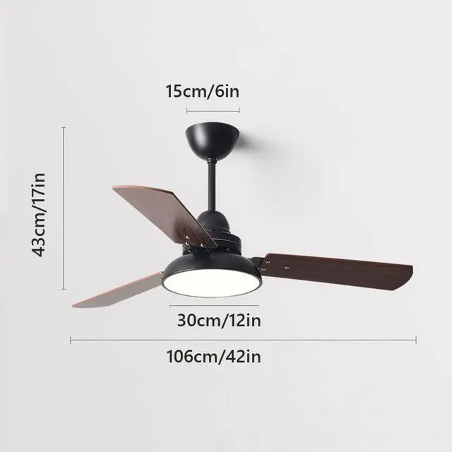 Alt view image 6 of 6 - Simple Mute Ceiling Fan with Lights 42 Inch Ceiling Fans with Lights and Remote LED Dimmable Ceiling Fan Light Modern Low Profile Fan Light for Bedroom Living Room