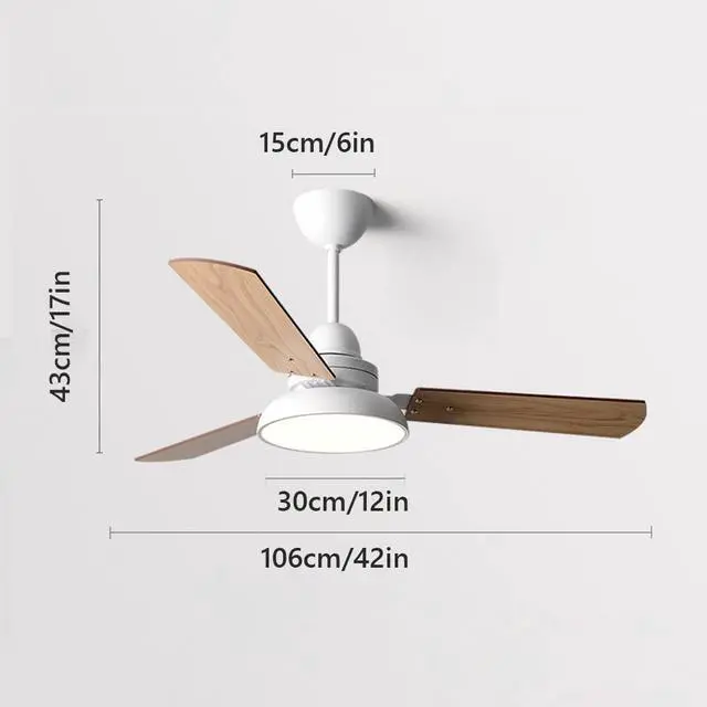 Alt view image 6 of 6 - Simple Mute Ceiling Fan with Lights 42 Inch Ceiling Fans with Lights and Remote LED Dimmable Ceiling Fan Light Modern Low Profile Fan Light for Bedroom Living Room