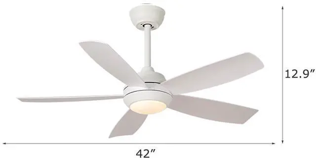 Alt view image 7 of 7 - Ceiling Fans with Lights 42 inch Ceiling Fan with Light and Remote 3CCT 6 Wind Speeds Reversible Modern Ceiling Fans for Bedroom Living Room Kitchen Indoor/Outdoor Use