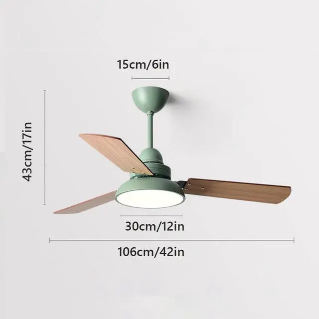 Alt view image 6 of 6 - Simple Mute Ceiling Fan with Lights 42 Inch Ceiling Fans with Lights and Remote LED Dimmable Ceiling Fan Light Modern Low Profile Fan Light for Bedroom Living Room