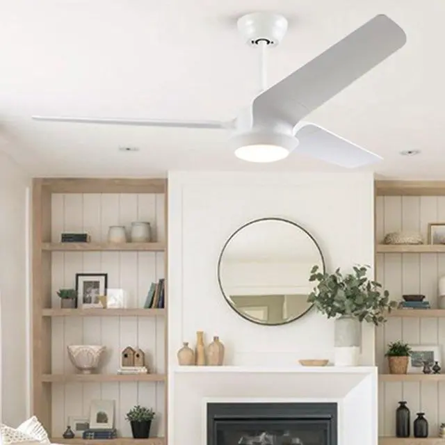 Alt view image 6 of 7 - Ceiling Fans with Lights 52-Inch, White Modern Ceiling Fan, Remote Control Reversible DC Motors, 3CCT Dimmable Timer Noiseless Outdoor Ceiling Fans for Bedroom Living Room Dining Room Patio