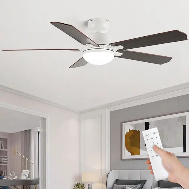 Main image of 52 inch Ceiling Fan with Lights and Remote 6 Speed, 3 CCT, Reversible Flush Mount Ceiling Fans Farmhouse Ceiling Fan with Light for Bedroom Living Room Kids Room
