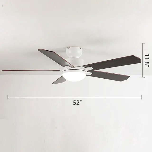 Alt view image 7 of 7 - 52 inch Ceiling Fan with Lights and Remote 6 Speed, 3 CCT, Reversible Flush Mount Ceiling Fans Farmhouse Ceiling Fan with Light for Bedroom Living Room Kids Room
