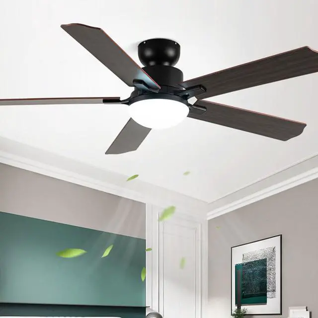 Alt view image 2 of 7 - 52 inch Ceiling Fan with Lights and Remote 6 Speed, 3 CCT, Reversible Flush Mount Ceiling Fans Farmhouse Ceiling Fan with Light for Bedroom Living Room Kids Room