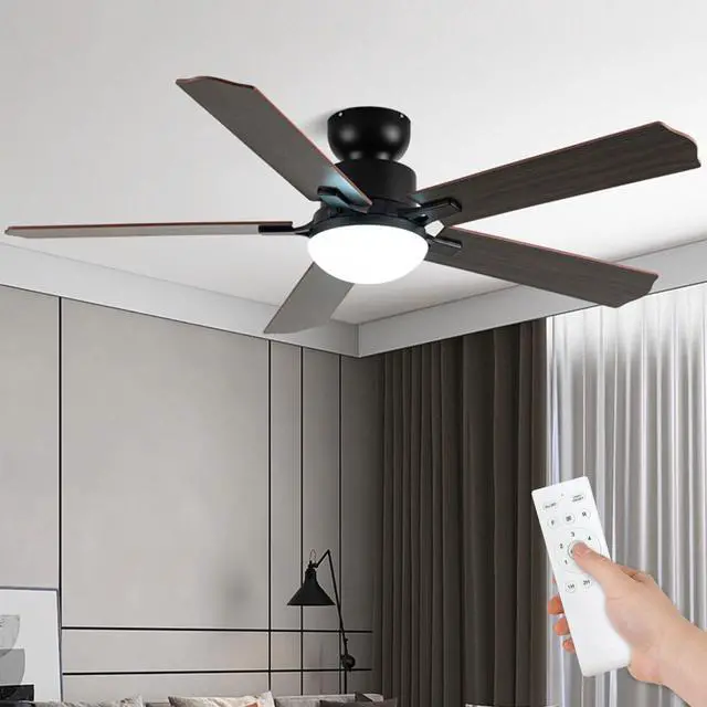 Main image of 52 inch Ceiling Fan with Lights and Remote 6 Speed, 3 CCT, Reversible Flush Mount Ceiling Fans Farmhouse Ceiling Fan with Light for Bedroom Living Room Kids Room