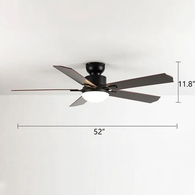 Alt view image 7 of 7 - 52 inch Ceiling Fan with Lights and Remote 6 Speed, 3 CCT, Reversible Flush Mount Ceiling Fans Farmhouse Ceiling Fan with Light for Bedroom Living Room Kids Room