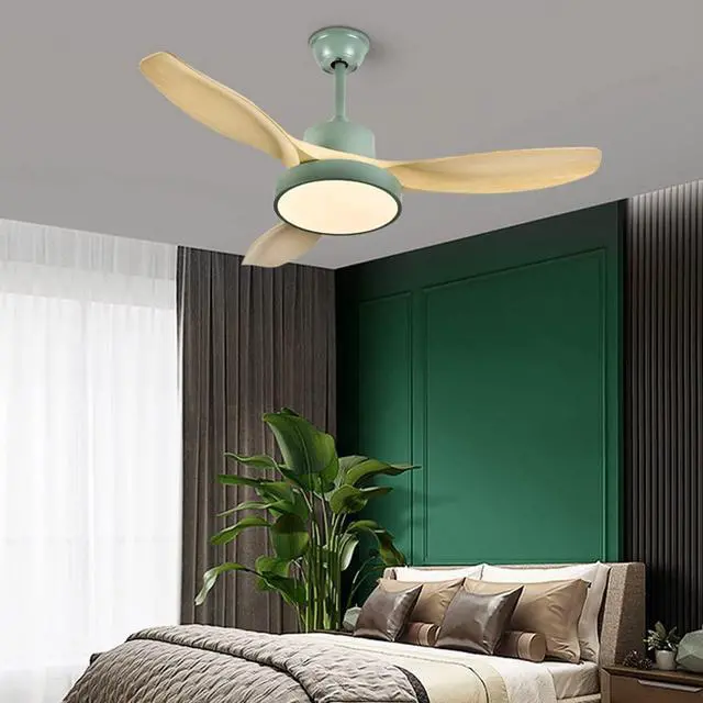 Alt view image 3 of 7 - Modern Wood Ceiling Fan with Lights with Remote Indoor Smart Ceiling Fan LED 3 Color Bedroom Ceiling Fan 3-Blade 42 Inch Mute Ceiling Fan with Lights Outdoor Ceiling Fans for Patios