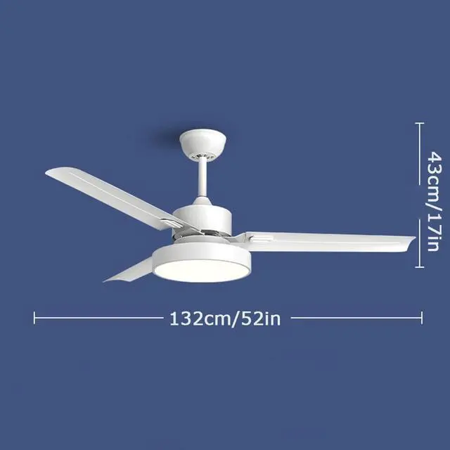 Alt view image 7 of 7 - Simple Iron Leaf Ceiling Fan with Lights Smart Remote Ceiling Fans with Lights for Bedroom LED 3 Color Dimmable Living Room Ceiling Fan Mute Flush Mount Fan Light
