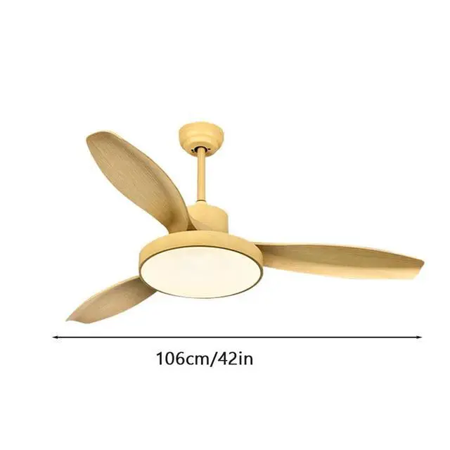Alt view image 5 of 5 - Modern Wood Ceiling Fan with Lights with Remote Indoor Smart Ceiling Fan LED 3 Color Bedroom Ceiling Fan 3-Blade 42 Inch Mute Ceiling Fan with Lights Outdoor Ceiling Fans for Patios