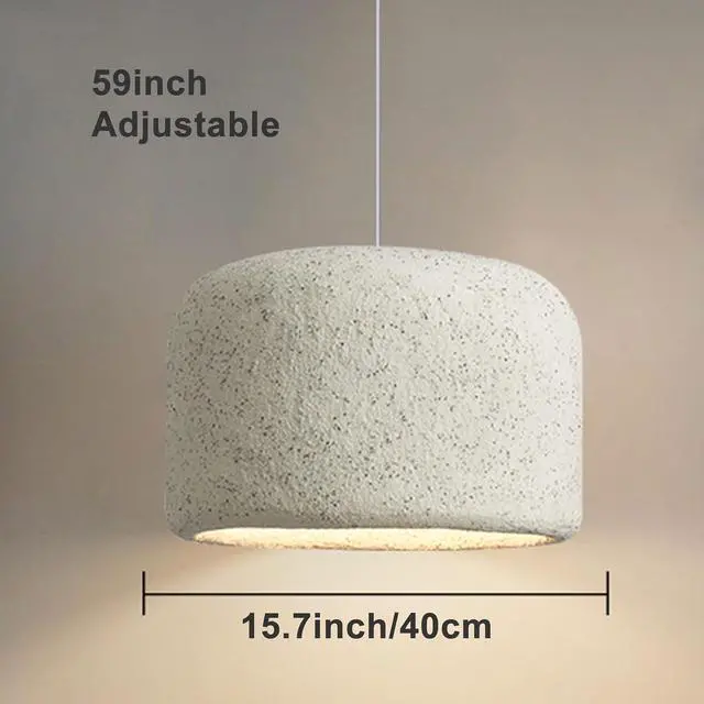Alt view image 7 of 7 - Wabi-Sabi Style Pendant Light Lighting 1 Light Modern Pendant lamp Japanese Indoor Semi Flush Mount Hanging Light E26 Concrete Finish Ceiling Pendant Fixtures for Living Room Bedroom Kitchen