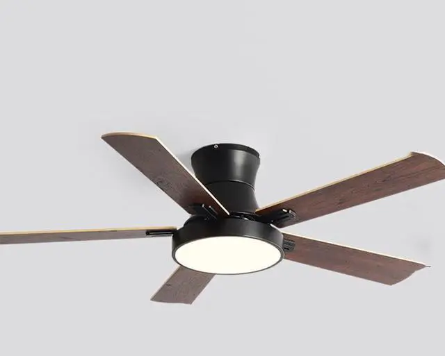 Main image of Creative Ceiling Fan with Lights Wood 42 Inch Bedroom Ceiling Fan Smart Remote 3 Color Ceiling Fan Light LED Flush Mount Mute Ceiling Fan Modern Kids Room Low Profile Ceiling Fan
