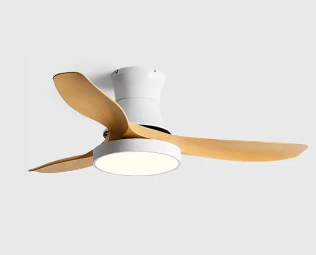 Main image of Modern Simple Ceiling Fan with Lights 42 Inch with Remote Ceiling Fan Light LED 3 Color Dimmable Smart Ceiling Fan Flush Mount Bedroom Living Room Ceiling Lighting Fixture