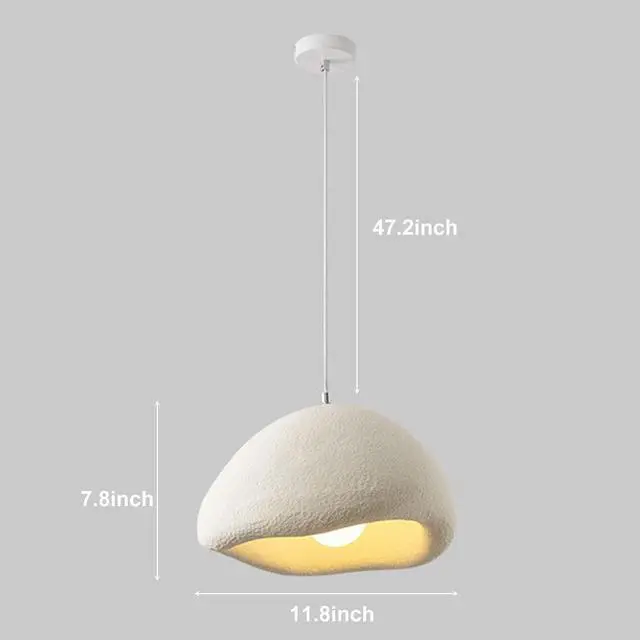 Alt view image 7 of 7 - Indoor Pendant Light Fixture Japanese Wabi-Sabi Style Pendant Light Modern Resin Bird Nest Shape Hanging Light Adjustable Ceiling Pendant Lamp for Kitchen Island Bedroom Dining Lighting