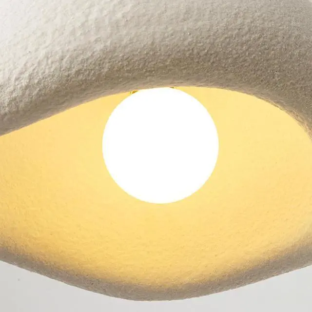 Alt view image 6 of 7 - Indoor Pendant Light Fixture Japanese Wabi-Sabi Style Pendant Light Modern Resin Bird Nest Shape Hanging Light Adjustable Ceiling Pendant Lamp for Kitchen Island Bedroom Dining Lighting