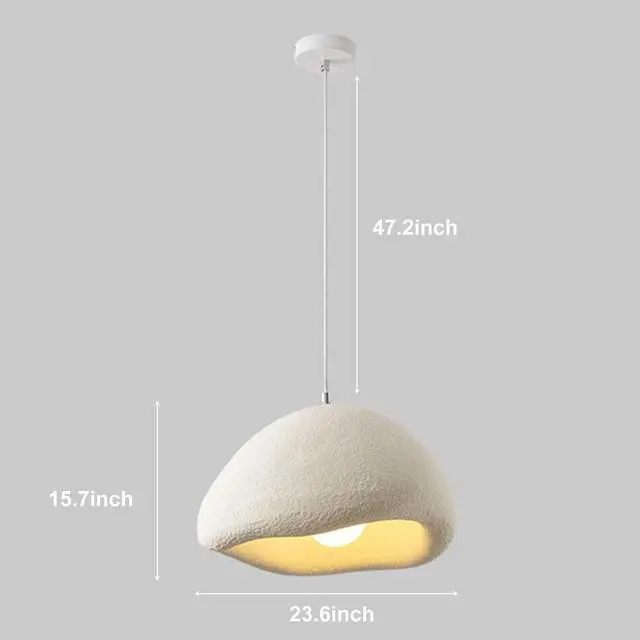 Alt view image 7 of 7 - Indoor Pendant Light Fixture Japanese Wabi-Sabi Style Pendant Light Modern Resin Bird Nest Shape Hanging Light Adjustable Ceiling Pendant Lamp for Kitchen Island Bedroom Dining Lighting
