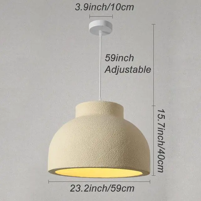 Alt view image 6 of 6 - Modern Pendant Light Fixture Simple Wabi-Sabi Style Hanging Light Indoor Adjustable Ceiling Hanging Pendant lamp for Dining Room Hallway Bedroom Foyer Living Room Kitchen