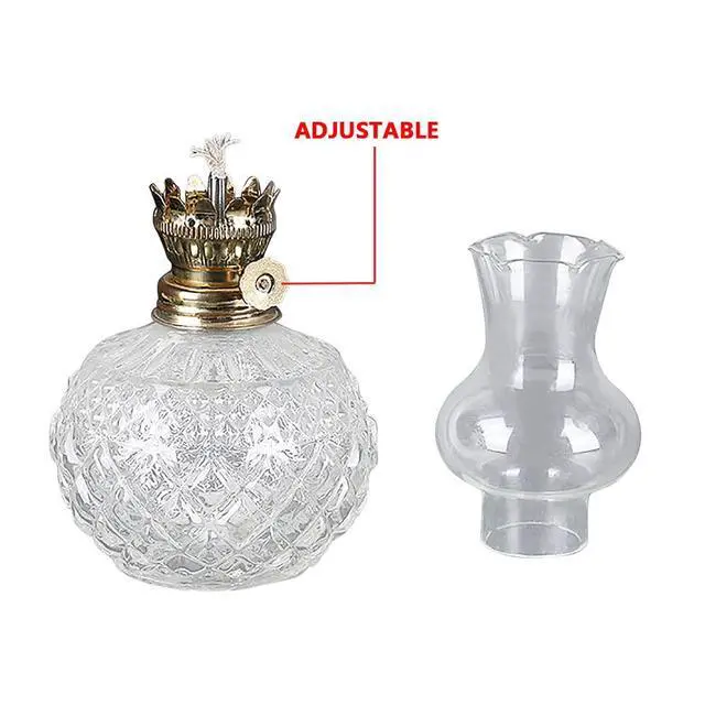 Alt view image 6 of 6 - 2 Pack Chamber Oil Lamps, Clear Glass Kerosene Lamp, for Indoor Use 7.1" Adjustable Oil Lamps Lanterns, Warm Home Classic Oil Lamp, for Bedroom, Dining Room, Study