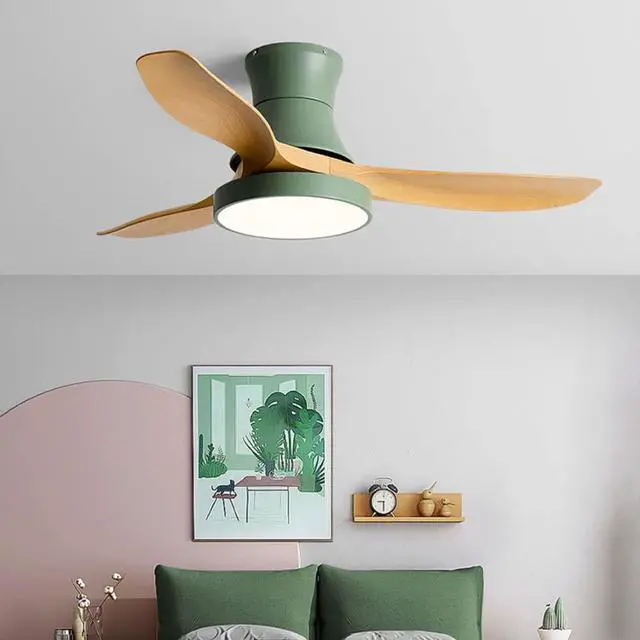 Alt view image 4 of 7 - Modern Simple Ceiling Fan with Lights 42 Inch with Remote Ceiling Fan Light LED 3 Color Dimmable Smart Ceiling Fan Flush Mount Bedroom Living Room Ceiling Lighting Fixture