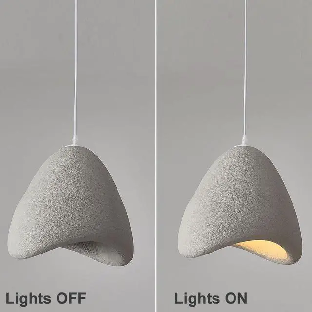 Alt view image 3 of 5 - Japanese Style Modern Pendant Light Wabi-Sabi Bird Nest Shape Hanging Light 15.7inch Large Indoor Pendant Lighting E26 Ceiling Pendant Fixtures for Living Room Bedroom Kitchen