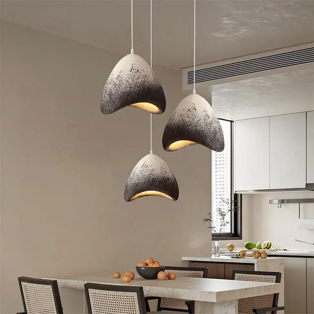 Alt view image 3 of 7 - Japanese Style Modern Pendant Light Wabi-Sabi Bird Nest Shape Hanging Light 15.7inch Large Indoor Pendant Lighting E26 Ceiling Pendant Fixtures for Living Room Bedroom Kitchen
