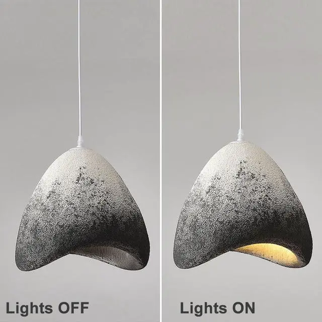 Alt view image 4 of 7 - Japanese Style Modern Pendant Light Wabi-Sabi Bird Nest Shape Hanging Light 15.7inch Large Indoor Pendant Lighting E26 Ceiling Pendant Fixtures for Living Room Bedroom Kitchen
