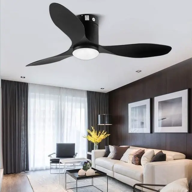 Alt view image 2 of 5 - Remote Simple Ceiling Fan with Lights Indoor Ceiling-Mounted Ceiling Fans with Light 48 Inch Farmhouse Ceiling Fan with Light Modern Smart Bedroom Living Room Ceiling Fan