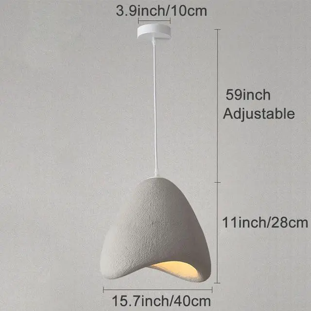 Alt view image 5 of 5 - Japanese Style Modern Pendant Light Wabi-Sabi Bird Nest Shape Hanging Light 15.7inch Large Indoor Pendant Lighting E26 Ceiling Pendant Fixtures for Living Room Bedroom Kitchen