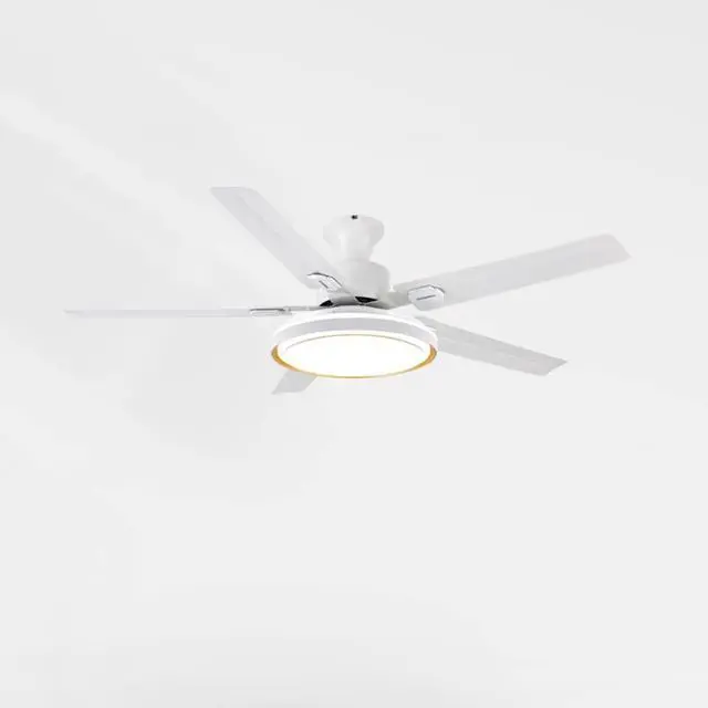 Main image of White Outdoor Ceiling Fan with Lights with Remote Modern Bedroom Ceiling Fan LED 3 Color Smart Ceiling Fan Mute Flush Mount Living Room Fan Light Outdoor Ceiling Fans for Patios