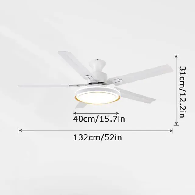 Alt view image 7 of 7 - White Outdoor Ceiling Fan with Lights with Remote Modern Bedroom Ceiling Fan LED 3 Color Smart Ceiling Fan Mute Flush Mount Living Room Fan Light Outdoor Ceiling Fans for Patios