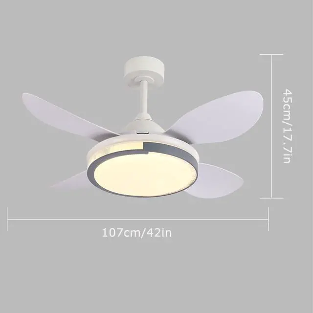Alt view image 7 of 7 - 42 Inch Outdoor Ceiling Fan with Light with Remote LED Smart Ceiling Fan Low Profile Bedroom Mute Fan Light 6 Speed 3 Color Smart Ceiling Fan with Light Ceiling Fan Propeller 5 Blade