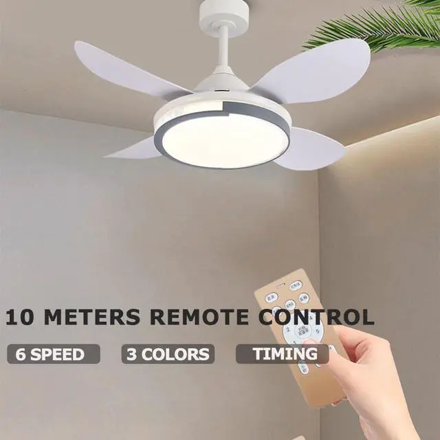 Alt view image 4 of 7 - 42 Inch Outdoor Ceiling Fan with Light with Remote LED Smart Ceiling Fan Low Profile Bedroom Mute Fan Light 6 Speed 3 Color Smart Ceiling Fan with Light Ceiling Fan Propeller 5 Blade
