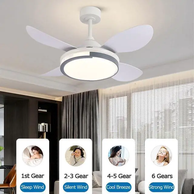 Alt view image 6 of 7 - 42 Inch Outdoor Ceiling Fan with Light with Remote LED Smart Ceiling Fan Low Profile Bedroom Mute Fan Light 6 Speed 3 Color Smart Ceiling Fan with Light Ceiling Fan Propeller 5 Blade