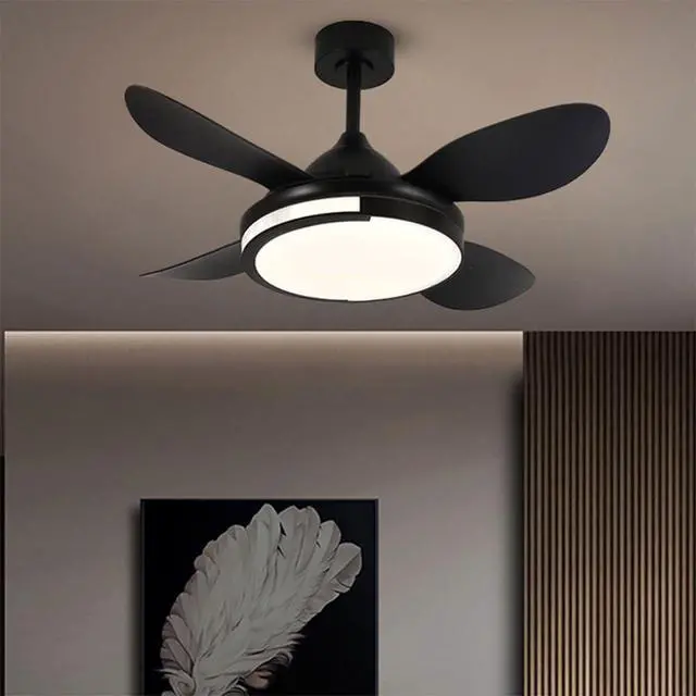 Alt view image 2 of 5 - 42 Inch Outdoor Ceiling Fan with Light with Remote LED Smart Ceiling Fan Low Profile Bedroom Mute Fan Light 6 Speed 3 Color Smart Ceiling Fan with Light Ceiling Fan Propeller 5 Blade