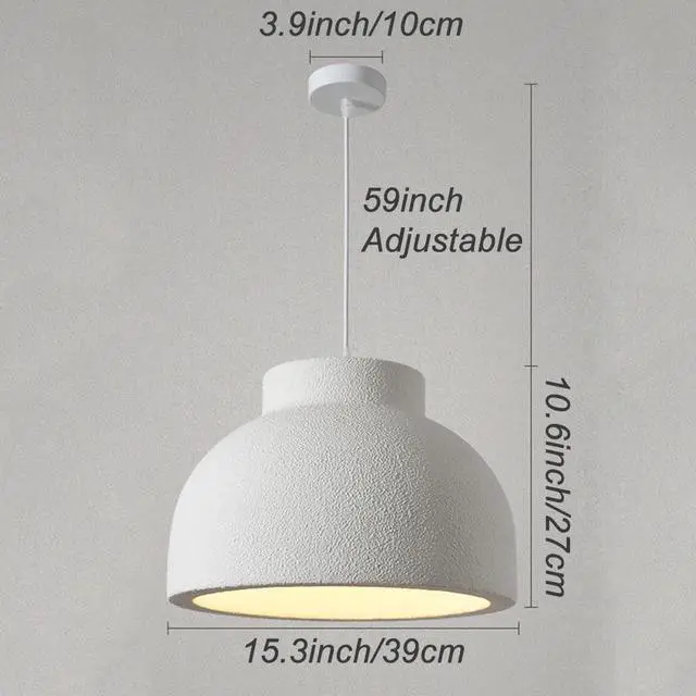 Alt view image 7 of 7 - Modern Pendant Light Fixture Simple Wabi-Sabi Style Hanging Light Indoor Adjustable Ceiling Hanging Pendant lamp for Dining Room Hallway Bedroom Foyer Living Room Kitchen