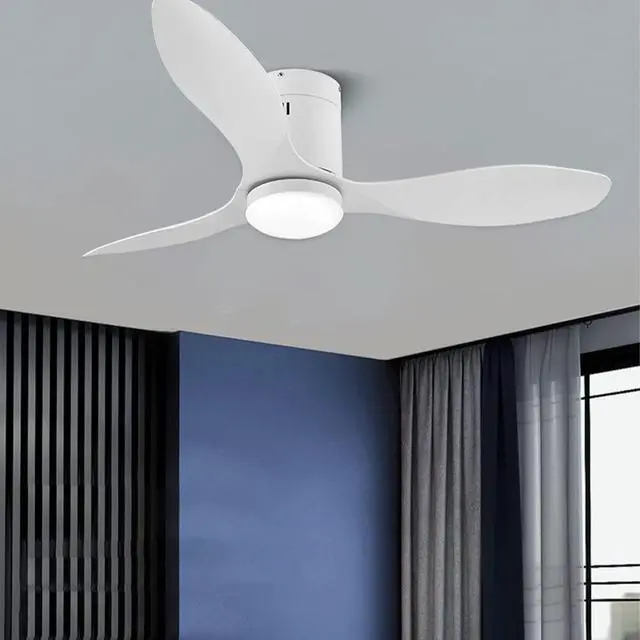 Alt view image 2 of 7 - Remote Simple Ceiling Fan with Lights Indoor Ceiling-Mounted Ceiling Fans with Light 48 Inch Farmhouse Ceiling Fan with Light Modern Smart Bedroom Living Room Ceiling Fan