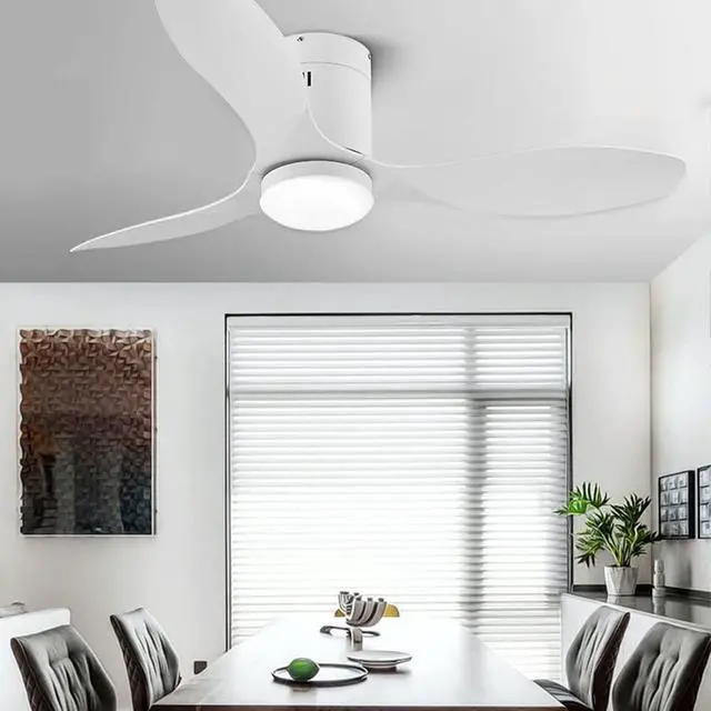 Alt view image 3 of 7 - Remote Simple Ceiling Fan with Lights Indoor Ceiling-Mounted Ceiling Fans with Light 48 Inch Farmhouse Ceiling Fan with Light Modern Smart Bedroom Living Room Ceiling Fan