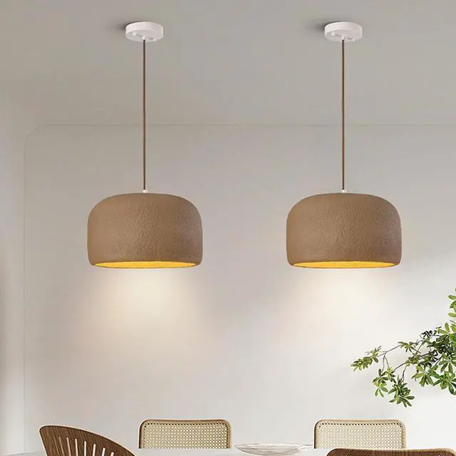 Alt view image 2 of 4 - Industrial Kitchen Island Pendant Light Fixture Japanese Wabi-Sabi Resin Pendant Light Modern E26 Ceiling Hanging Pendant lamp for Dining Room Hallway Bedroom Foyer Living Room Kitchen