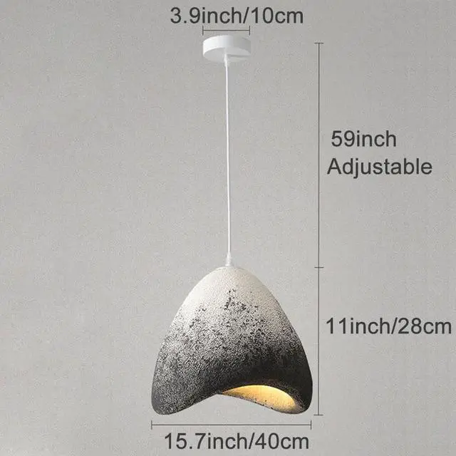 Alt view image 7 of 7 - Japanese Style Modern Pendant Light Wabi-Sabi Bird Nest Shape Hanging Light 15.7inch Large Indoor Pendant Lighting E26 Ceiling Pendant Fixtures for Living Room Bedroom Kitchen