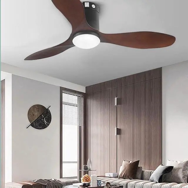 Alt view image 2 of 5 - Remote Simple Ceiling Fan with Lights Indoor Ceiling-Mounted Ceiling Fans with Light 48 Inch Farmhouse Ceiling Fan with Light Modern Smart Bedroom Living Room Ceiling Fan